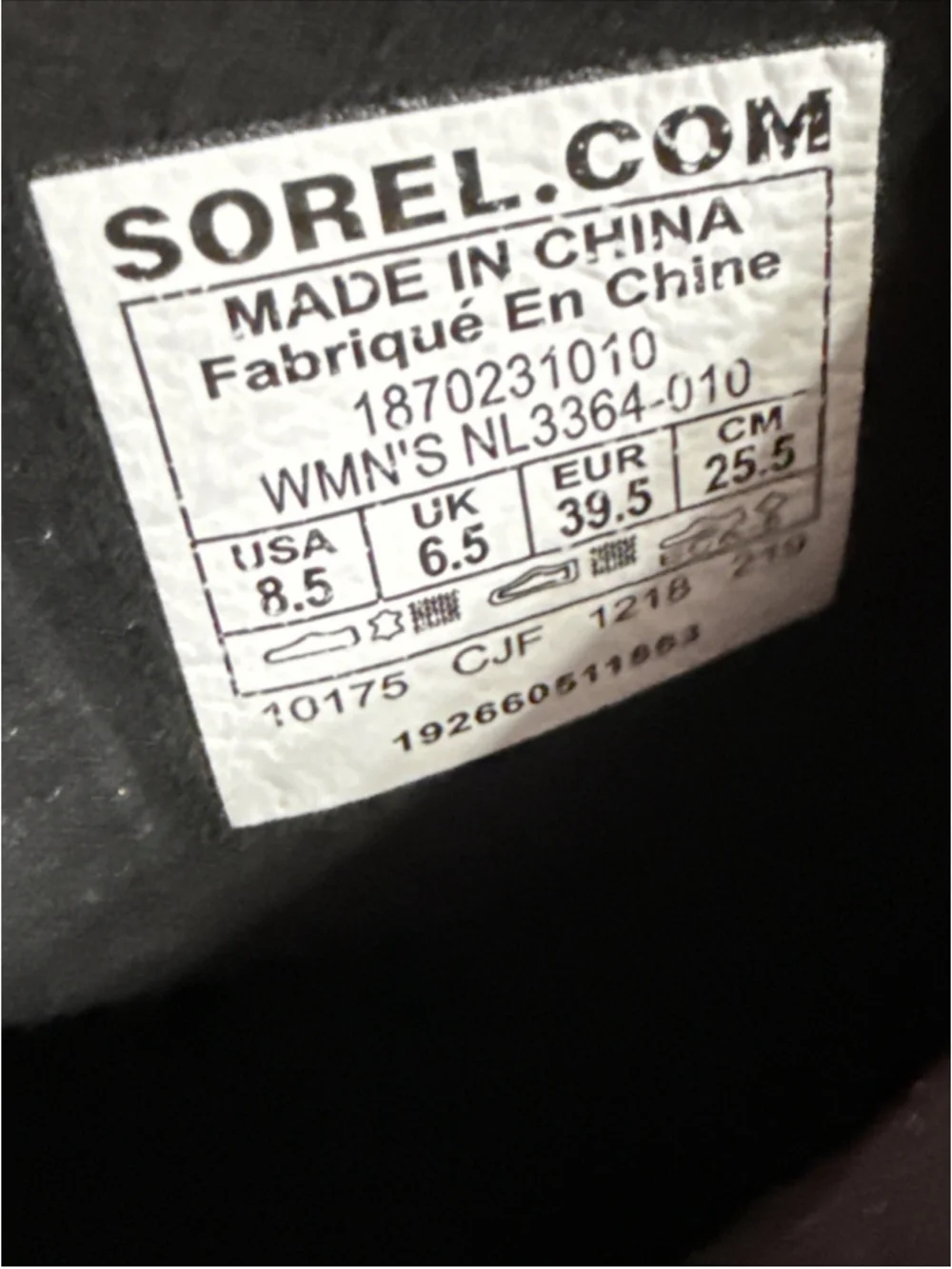 SOREL JOAN OF ARCTIC WEDGE II ZIP WP NL5362-010 Boots Sz 10 US 41 EUR Black
